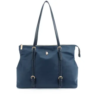 Tragetasche U.S. POLO ASSN. "HOUSTON SHOPPING BAG Damen", Damen, Gr. B/H/T: 14cm x 26cm x 14cm onesize, blau (navy), Polyester, Polyurethan, Taschen, Tragetasche Damen, Shopper, Einkaufstasche, Fashion, Lifestyle, Sale