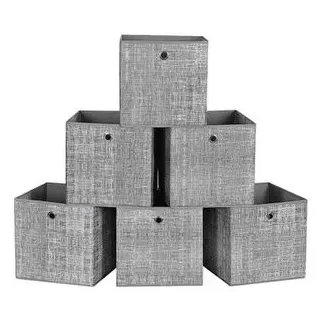 Songmics Aufbewahrungsbox 30 x 30 x 30 cm 6-tlg. grau