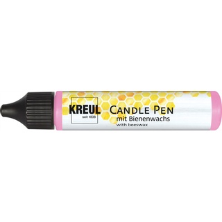 KREUL 49705 - Candle Pen, rosa, 29 ml, Kerzenstift mit feiner Malspitze, Farbe mit Bienenwachs zum Verzieren & Bemalen von Kerzen