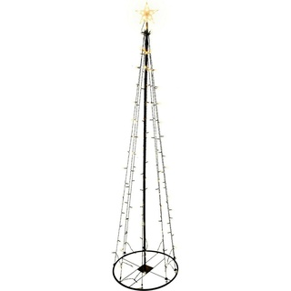 Inda-Exclusiv, Weihnachtsbeleuchtung, XL LED Metall Weihnachtsbaum mit Stern warmweiß 106 LEDs 180cm mit 8 Funktionen