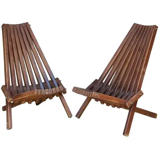 Gartenstuhl EcoStuhl Skandinavischer Massiv Holz SET - 2 Stück, mit Lack