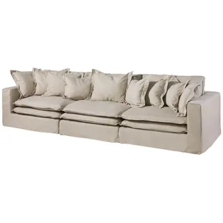 Sofa Modulsofa Bezug abnehmbar Couch Wohnlandschaft beige Polstersofa Stoff