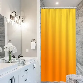 Duschvorhang Schmal 90x180cm, Duschvorhang Anti Schimmel Orange Gradient Gelb He