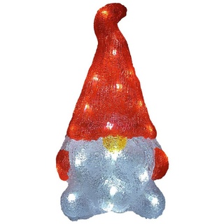 Deuba Dekofigur, Acryl Figur mit LED Wichtel 29,5x17x15cm Groß Weihnachtsdeko bunt
