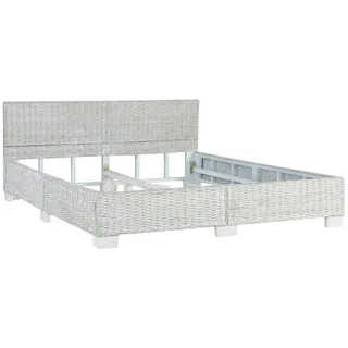 furnicato Bettgestell Grau Natur Rattan 160 x 200 cm (1-tlg) grau 169 cm x 210 cm x 77 cm