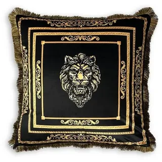 Belle Arti Dekokissen Kissen Zierkissen Sofa Samt 2er Set schwarz gold mit Bezug und Füllung schwarz 60 cm