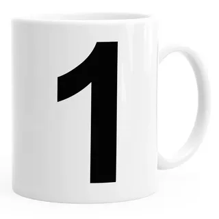 MoonWorks Tasse Kaffee-Tasse Buchstaben Buchstabe Arial Bold glänzend Kaffeetasse Teetasse Keramiktasse MoonWorks®, Keramik weiß