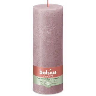 Rustik Stumpenkerzen 190/68 mm - Eschen Rose (1 Stück)