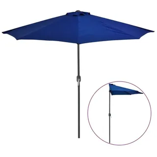 furnicato Sonnenschirm Balkon-Alu-Mast Blau 270x144x222cm Halbrund, LxB: 144x270 cm blau 270 cm x 144 cm