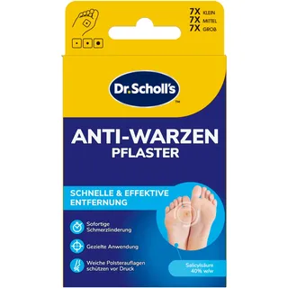 Dr. Scholl’s Anti-Warzen Pflaster (21 Stück) zur schnellen, effektiven Entfernung von Warzen und Hühneraugen, Lindert Schmerzen sofort, wasserfest und diskret im Alltag