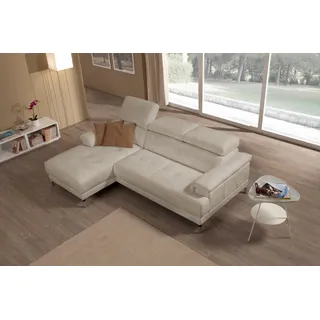 Egoitaliano "Soul, Design und Sitzkomfort auf hohem Niveau, tolle Details, L-Form", mit Recamiere, inkl. Kopfteilverstellung grau