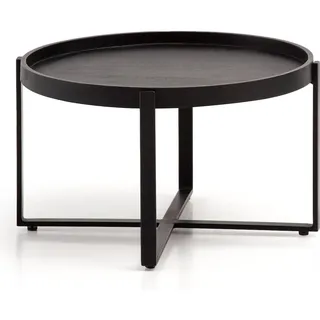 Wohnling Couchtisch - schwarz - Massivholz - 60 cm