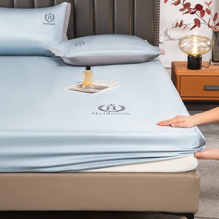Bleyoum Naturlatex-Sommermatte für nacktes Schlafen im Sommer, waschbare Bettlaken-Matratze aus Eisseide, Latexmatte, Klimaanlagenmatte, Satin-Seiden-Spannbetttuch, 180 x 200 + 25 cm/3 Stück