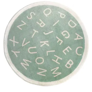 ZYFAB Runder ABC-Teppich aus weichem Plüsch, rutschfeste Alphabet-Bodenmatte für Kinderzimmer-Lernspielteppich für Klassenzimmer,B,Diameter:200cm