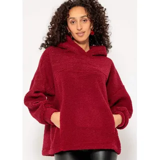 SASSYCLASSY Oversized Pullover mit Kapuze Rot S