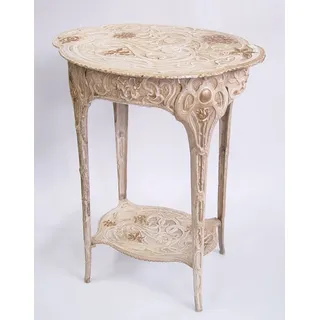 Barock Beistelltisch aus Schmiedeeisen - 46,5 cm x 36 cm x H 60,5 cm - Vintage Nostalgie