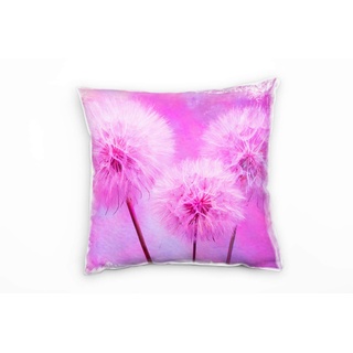 Paul Sinus Art Blumen, Pusteblumen, pink, lila Deko Kissen 40x40cm für Couch Sofa Lounge Zierkissen - Dekoration zum Wohlfühlen