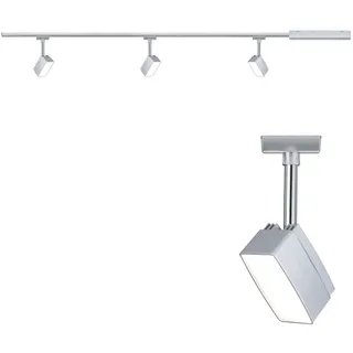 Paulmann URail Set Pedal Chrom matt, Schienensystem, 1m Schiene, 3 Spots inkl Leuchtmittel 3x5W
