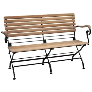 Zebra Florence Bank 130 cm x 65 cm klappbar Teakholz und Flachstahl