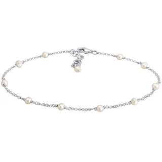 Elli Fußschmuck Damen Fußkettchen Elegant mit Süßwasserzuchtperle in 925 Sterling Silber