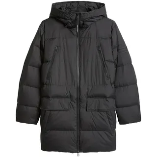 Marc O'Polo Herren Wintermantel - Long Puffer Jacket, Daunenmantel, Kapuze, wasserabweisend Schwarz / XL