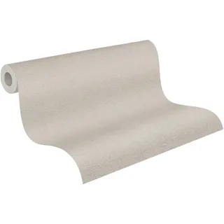 A.S. Création Vliestapete mit Textilstruktur - helle Uni-Tapete in Braun, Beige 10,05 m x 0,53 m - 790978