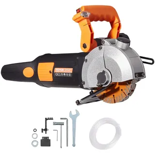 Vevor Elektrische Wandfräse 5000 U/min Wand Chaser Maschine 4800Watt Wand Groove Schneidemaschine Stoßmaschine 42mm für Ziegel Granit Marmor Beton Cutter Notcher Groover mit 5 x Sägeblätter