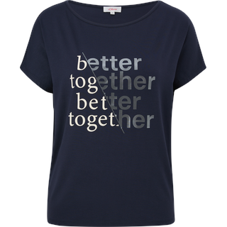 s.Oliver - T-Shirt mit Fledermausärmeln, Damen, blau, 38