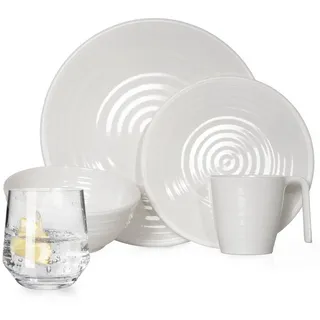 Moritz Geschirr-Set Melamin Camping Geschirr Crema + Milano Wasser Gläser
