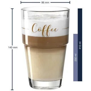 LEONARDO Latte-Macchiato-Glas, Kalk-Natron Glas, Spülmaschinengeeignet bunt