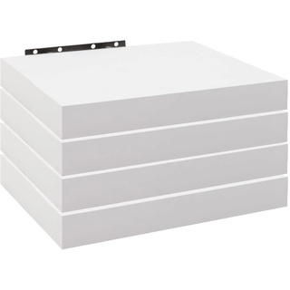 WOLTU 4X Wandregal Wandboard Bücherregal Regale für Deko Wandablagen aus MDF Holz, 4er Set Hängeregal Weiss, 25x23x3,8cm RG9365ws-4