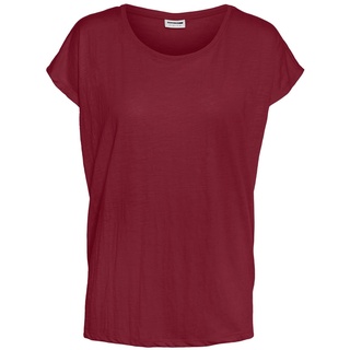 Noisy May Damen T-Shirt NMMATHILDE S/S LOOSE LONG Rhubarb 27002573 S