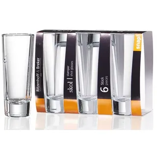 Ritzenhoff & Breker Schnapsglas Skol Schnapsgläser 65 ml 6er Set, 6-tlg., Glas weiß