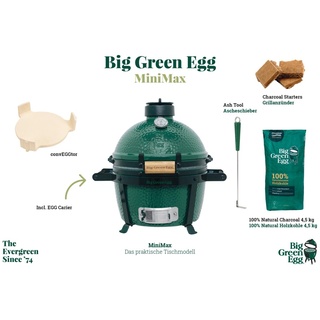 Big Green Egg MiniMax EGG Starter Paket (5-teilig) Kamado Holzkohlegrill Tischgerät Modell 2024