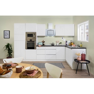 Küche Küchenzeile Winkelküche grifflos Weiß Lorena 345 x 172 cm Respekta