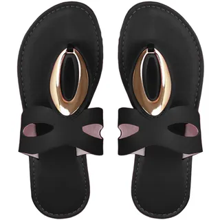 HOOUDO Flip Flops Für Damen Bequeme Strand Hausschuhe Strandsandalen Hohl Casual Flache Schuhe Sandalen Sommer Sauna Pantoletten 36 Breite Füße Paare Clogs & F��R Grün Beige Schwarze - 36 EU