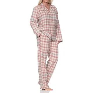 normann Flanell Pyjama Karo Rosa 44-46