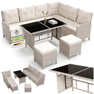 Juskys Manacor Lounge-Set creme/sand