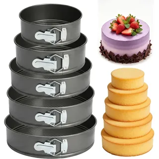Springform Set 5-teilig Antihaft Kuchenform Kohlenstoffstahl Ø18-26cm Backform