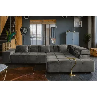 KAWOLA Eckcouch Velvet Grau