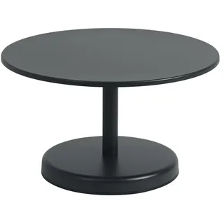 Muuto - Linear Steel Outdoor Kaffeetisch, Ø 70 x H 40 cm, anthrazitschwarz RAL 7021