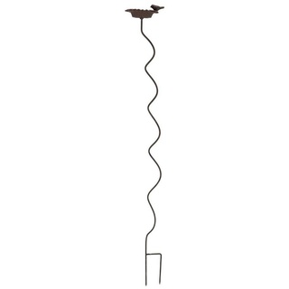 Rivanto Vogeltränke, Vogeltränke auf Pflanzenstabspirale 128 cm, Futterschale auf Stab braun