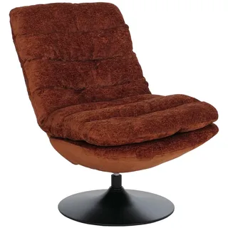 Mendler Loungesessel HWC-Q29 Chenille 72 x 91 x 72 cm Orange drehbar