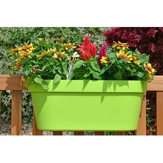 Geländertopf 50 cm in Grün Hängetopf Blumenkasten für Balkon Geländer Gartenzaun