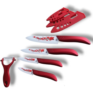 S-Hunter Messer-Set Keramik Messer Set 5 Tlg. Küchenmesser Kochmesser Allzweckmesser ultrascharf ergonomisch geformt