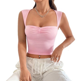 BlauWave Tanktop Elegante Camis für Frauen Kurze ärmellose (1-tlg) Schlanke Camisoles Tank Top rosa