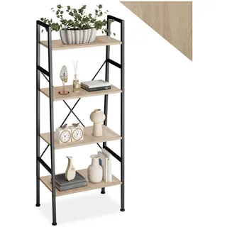 Tectake Leiterregal Bücherregal 57,5 x 35,5 x 139 cm Braun