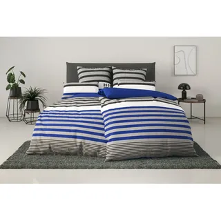 OTTO home Majoran gestreift Blau 135 x 200 cm + 2 x 80 x 80 cm
