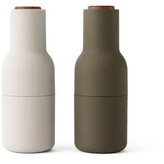 Audo - Bottle Grinder Salz- und Pfeffermühlen Set, hunting green / beige (Holzdeckel Walnuss)