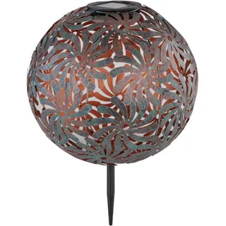 GLOBO Kugelleuchte Metall 26x37 cm Solar inkl. Dämmerungssensor antik-gold